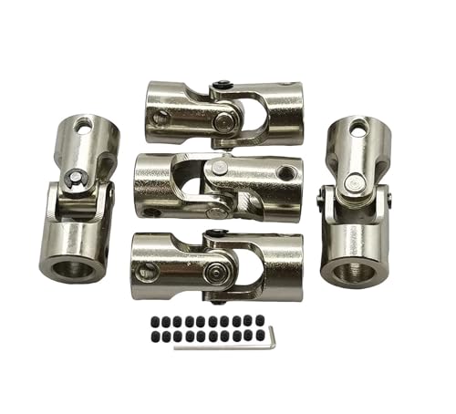 5Pcs 8mm to 8mm Universal Joint Motor Shaft Couplers, Rotatable Coupling Steering Connectors for RC Cars Boats Models DIY Airplane and Robots - size: 8mm to 8mm
