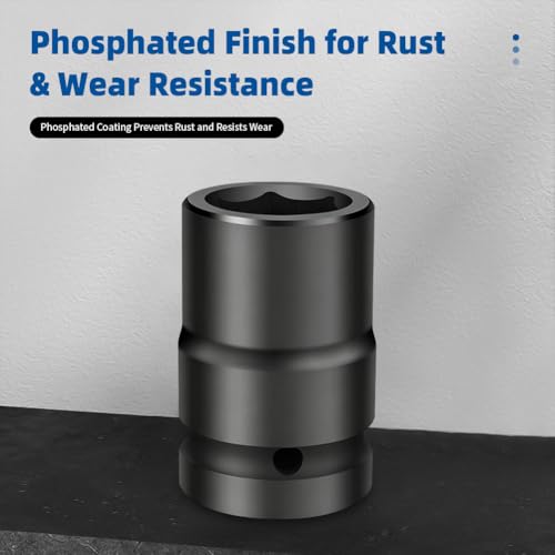3/4-inch Drive Impact Socket, 1PC 23×60mm 6-Point CR-Mo Steel Deep Socket, Phosphated Rust Prevention Heavy-Duty Socket for Auto Repair - size: 23mm - Standard (60mm Length)