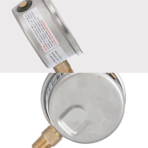 Winters 2-1/2" Dial Size, Liquid Filled Industrial Pressure Gauge, Brass Internals, 304 Stainless Steel Case, Single Scale 0-300 psi, 1.5% Acc, 1/4" NPT Bottom Mount, Glycerin Filled Pressure Gauge - style: 0/300 PSI