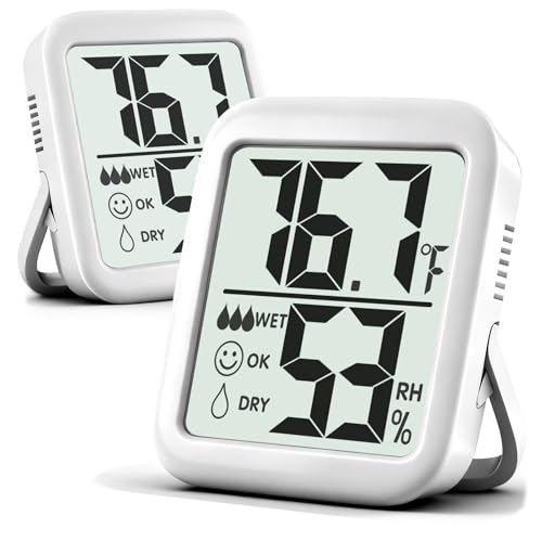 Antonki 2 Pack Room Thermometer Indoor Hygrometer - color: 2 Pcs * Classic White ( 90%+ Choice for Home )