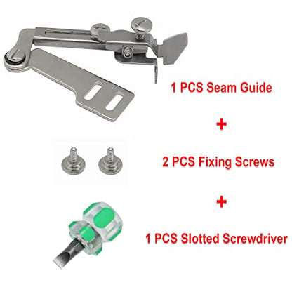Sewing Seam Guide Presser Foot Fine Tucker Gauge DIY Tool Adjustable with Screwdriver for Industrial Sewing Machine JUKI DDL-8500 DDL-8700 DNU-1541