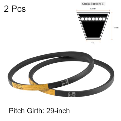uxcell B29 V-Belts 29" Pitch Length, B-Section Rubber Drive Belt 2pcs - size: 29"