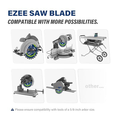 EZee 5-Pack 7-1/4 Inch Circular Saw Blade 24T with 5/8 Inch Arbor,ATBR TCT Carbide-Tipped,0.06 Inch Super Thin Kerf Saw Blade for Various Wood Cutting, Framing,Plywood, MDF, OSB,Max RPM 8300 - size: 7-1/4" 24T (5-pack)