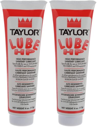 Taylor Red High Performance Food Grade Lubricant 4oz - Heat Treatment Soft Serve Machine Lube - NSF H1 Certified Sanitary Lubricant - Heavy Duty Grease by FryOilSaver Co. (Pack of 2) - size: Red Lube - 2 Pack