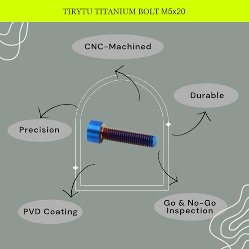 M5x20 Titanium Bolts Socket Head Cap Screw, Burnt Blue, 4PC - color: Burnt Blue, size: M5X20