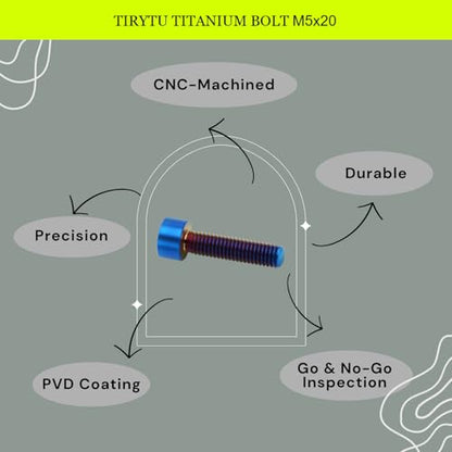 M5x20 Titanium Bolts Socket Head Cap Screw, Burnt Blue, 4PC - color: Burnt Blue, size: M5X20