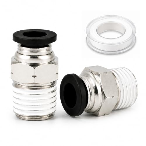 Unykora 1/4" OD x 1/4" NPT Pneumatic Push to Connect Fittings, 20-Pack - size: 1/4"OD x 1/4" NPT