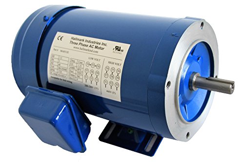 Hallmark Industries MA0505E AC Motor, 1/2 hp, 1725 RPM, 3PH/60 Hz, 208-230/460 VAC, 56C/TEFC with Foot SF 1.15 Class F Insulation, Inverter Duty (Pack of 1) - size: 1/2hp, 1725RPM, 3 phase, 230/460V