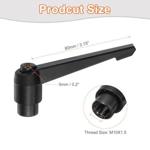 uxcell 2Pcs M10 Adjustable Knobs Handle Female Thread Push Button Ratchet Quick Release Locking Rotating Bolt for Lathe Machinery, Black - size: M10