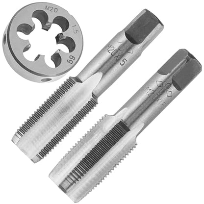 M20X1.5 Hand Tap and Round Die Set Right Hand - size: M20x1.5