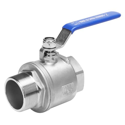 DERNORD Full Port Ball Valve 2 Inch - Male x Female Stainless Steel 304 Heavy Duty for Water, Oil, and Gas,1000WOG (2 Inch NPT) - size: 2 Inch NPT, style: Pack of 1