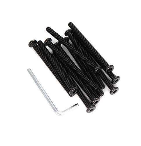 12pcs Black 1/4-20 x 3" Socket Cap Screws Allen Head with One Hex Key - size: 12pcs 1/4 - 20 x 3"