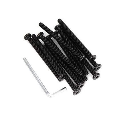 12pcs Black 1/4-20 x 3" Socket Cap Screws Allen Head with One Hex Key - size: 12pcs 1/4 - 20 x 3"