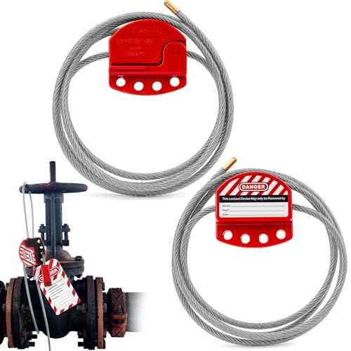 Lockout Tagout Cable Lock | 0.24'' × 71'' Adjustable Loto Locks | PVC-Coated Steel Cable for Valves & Panels | OSHA Compliant - color: BD-L11-2PCS
