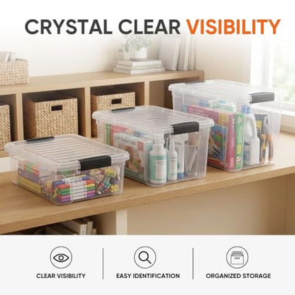 Superio 21 Quart Clear Plastic Storage Boxes with Lids, Stackable Organizer Containers, BPA-Free Storage Bins for Home, Office, School & Dorm, 1 Pack - size: 21 Quarts