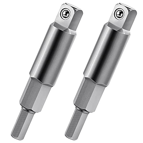 ANCIRS 2 Pack 3/16 to 5/16 Service Wrench Hex Key Adapter, Silver