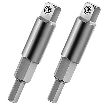 ANCIRS 2 Pack 3/16 to 5/16 Service Wrench Hex Key Adapter, Silver