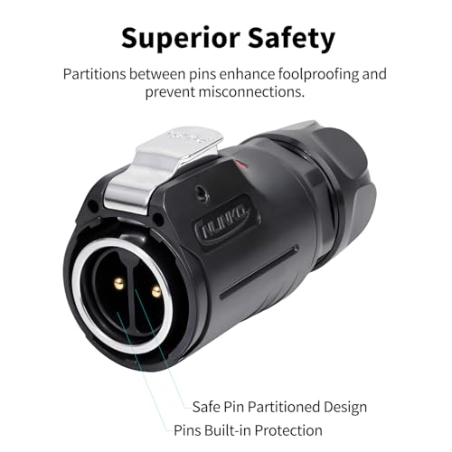 CNLINKO LP-24 2 Pin Circular Connector IP68 Waterproof Mating Plug Set - size: 2-Pin