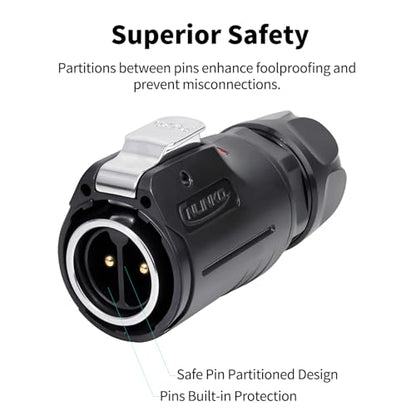 CNLINKO LP-24 2 Pin Circular Connector IP68 Waterproof Mating Plug Set - size: 2-Pin