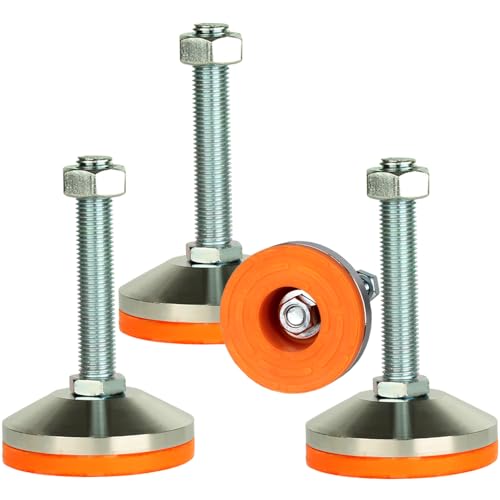 Heavy Duty Leveling feet,M16Thread,2600 lb Capacity,4Pcs - size: D3.15in x M16 x H3.94in