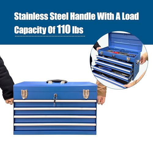 Heavy Duty Portable Tool Chest with Multiple Drawers and Locking System for Secure Tool Storage and Organization on the Go