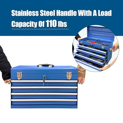 Heavy Duty Portable Tool Chest with Multiple Drawers and Locking System for Secure Tool Storage and Organization on the Go