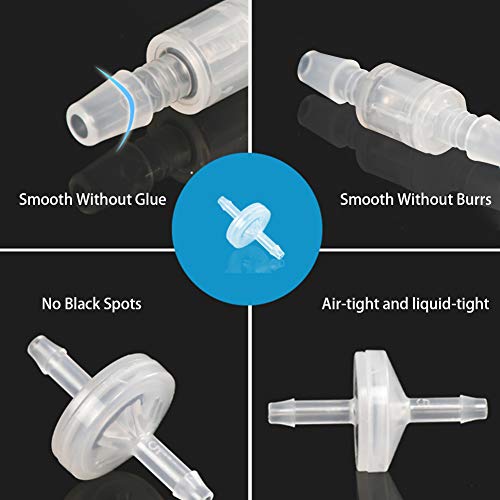 One Way Check Valve, 1/8"(3MM) Hose Barb Non Return (Pack of 3) - size: 1/8 Inch