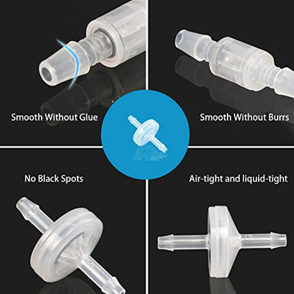 One Way Check Valve, 1/8"(3MM) Hose Barb Non Return (Pack of 3) - size: 1/8 Inch