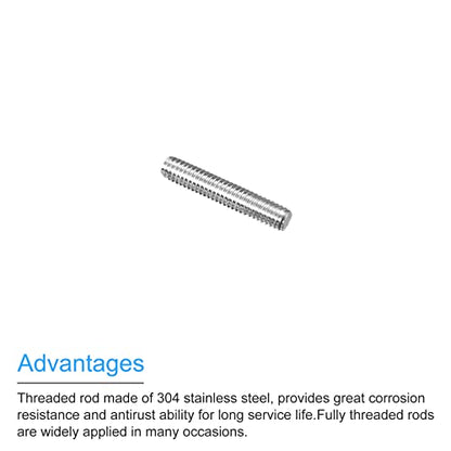 MECCANIXITY Fully Threaded Rod M4 x 20mm 0.7mm Thread Pitch 304 Stainless Steel Right Hand Threaded Rods Bar Studs 5 Pack - size: M4 x 20mm