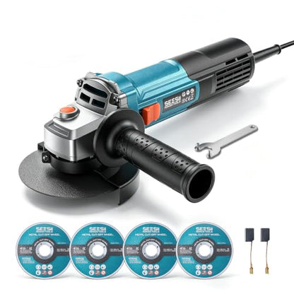 SEESII Angle Grinder 4-1/2 inch, 1200W Power Electric Grinder Tools - color: Blue