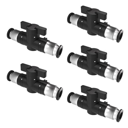 3/8 Push To Connect Valve,Shut Off Air Flow Control Fittings - color: Black BUC, size: 3/8"OD