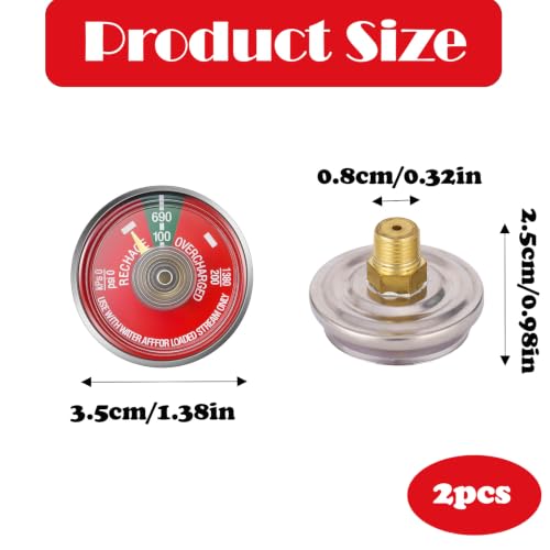 2PCS 100 Psi Water Fire Extinguisher Gauge
