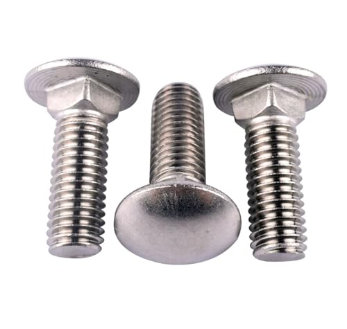 1/4-20 x 1/2" Carriage Bolts Screws, Round Head Square Neck, 304 Stainless Steel 18-8, UNC Coarse Fully Thread, Quantity 20Pcs - size: 1/4-20 x 1/2" (20 Pcs)