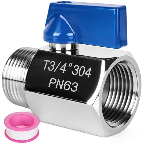 Mini Ball Valve 3/4" NPT Shut Off Valve 304 Stainless Steel Mini Ball Valves F*MNPT Mini Shut Off Valves for Water Gas Fuel Drip Irrigation Aquariums - size: 0.75 Inch