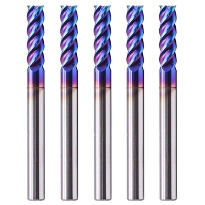 4 Flute Tungsten Carbide Square End Mill(5Pcs, 3/16"), TiAlsiN Nano Coated