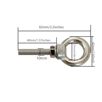 Shoulder Eye Bolt, 2 PCS M10 Heavy Duty Lifting Ring 1.5" Threaded Eyebolt Lifting Ring Eye Bolts with Nuts and Flat Washers(Thread Length 40mm) - size: m10x40(2pcs)