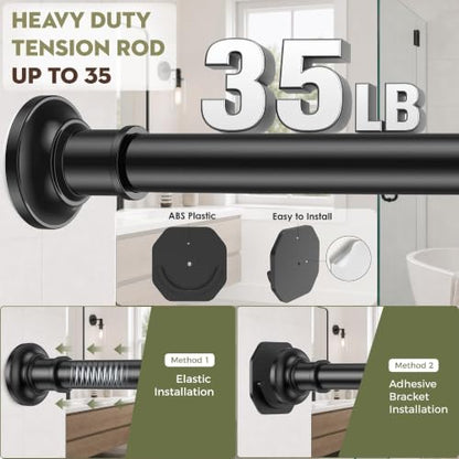 Tension Curtain Rod Long Shower Curtain Rods No Drilling 30-100 Inch - color: Black, size: 30-100 inches