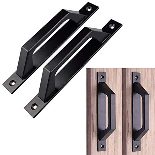 KAFENDA 2 pcs Carbon Steel Sliding Barn Door Handle Wood Gate Door Pull Handle 19.6cm (Sold by wen-) - color: 2PCS
