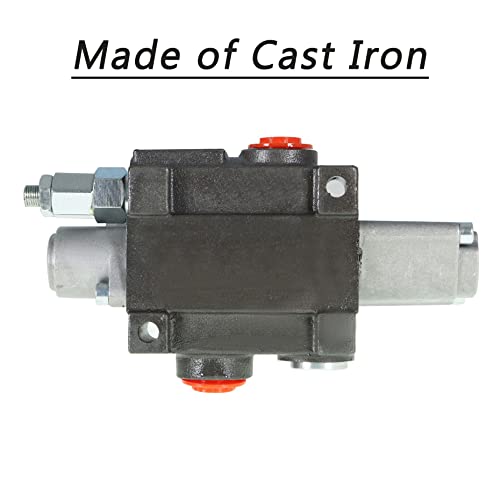 kimllier Hydraulic Directional Control Valve 1 Spool 13GPM 3600PSI BSPP Ports, Adjustable Double Acting Hydraulic Valve Fit for Small Tractors Loaders