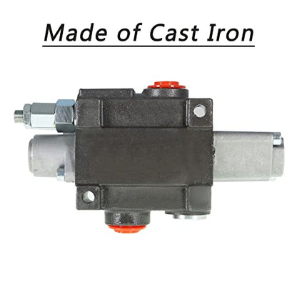 kimllier Hydraulic Directional Control Valve 1 Spool 13GPM 3600PSI BSPP Ports, Adjustable Double Acting Hydraulic Valve Fit for Small Tractors Loaders