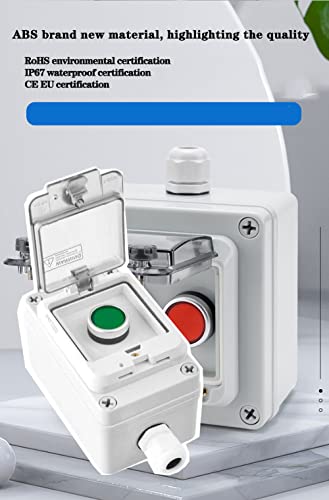 Green Start Push Button Station Box 22mm IP65 Cover for Industrial Control - color: Green instantaneous switch box