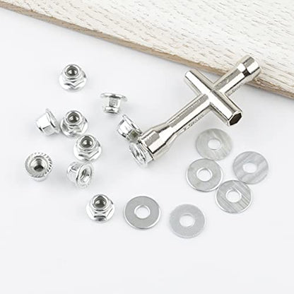 M4 Lock Nuts & Washers for RC Vehicles, Silver - color: Silver