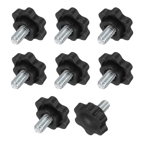 uxcell 10Pcs 1/4"-20 Star Knobs 0.6" Threaded Stud Male Clamping Knobs - size: 1/4"-20, 0.6"