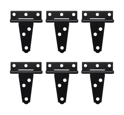 HLMOptimo Heavy Duty T Hinge, 6 pcs, 2 Inch, Black, Powder Coated Metal Alloy - size: 2 Inch, style: 6 pcs