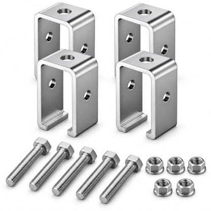 Strut Channel Hanger Brackets for 1-5/8 Inch Unistrut Trolley Track, 4 Pack - size: 4 Pack
