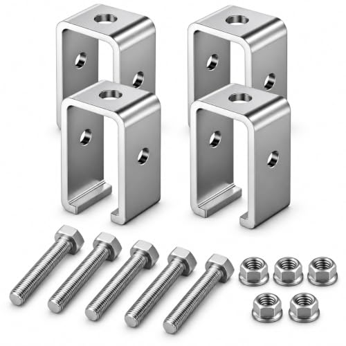 Strut Channel Hanger Brackets for 1-5/8 Inch Unistrut Trolley Track, 4 Pack - size: 4 Pack