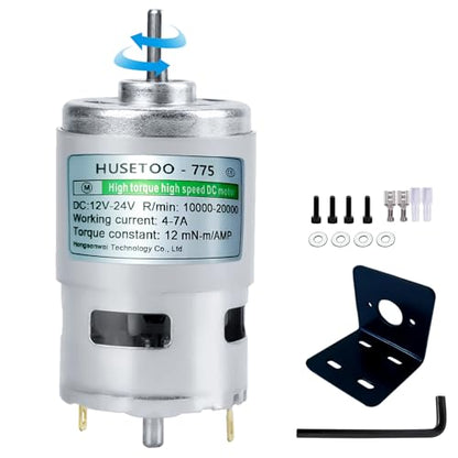 775 High Torque DC Motor, 12V/24V, 10K/20K RPM, D Shaft, 1-Pack - style: D Shaft Motors*1