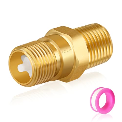RV Water Heater Backflow Preventer, 1/2" NPT Double Male Thread Hot Water Heater Check Valve, Lead-Free Brass Plumbing Backflow Check Valve for RV, Camper, Motorhome, Trailer - style: Male to Male/1