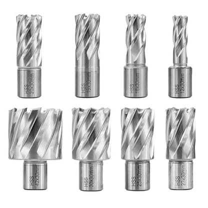Shank HSS Annular Drill Bit 12-42x30mm TiN Coated Hollow Drill Bit for Metal Cutting Weldon Shank Core Drill Bit (20x30mm) - size: 20x30mm