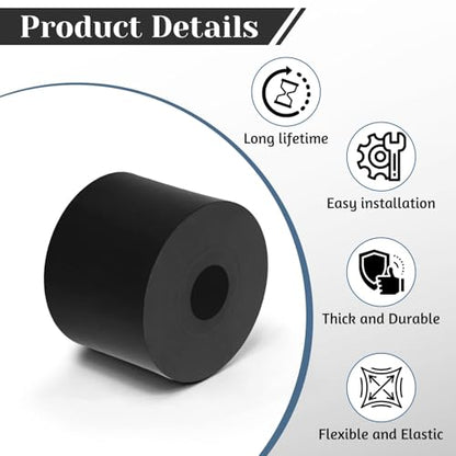 8 PCS Multi Purpose Rubber Spacer, 1-9/16" OD x 1/2" ID x 1-1/5" Thickness - size: 1-9/16" OD x 1/2" ID x 1-1/5" Thickness